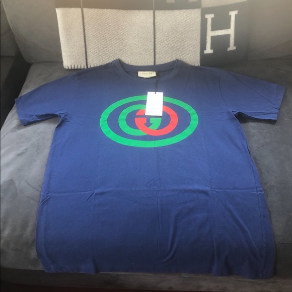 Gucci navy tshirt NWT XS & XL oversized - Picture 2 of 7